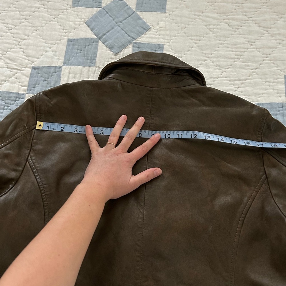 Lucky Brand Brown Leather Moto Jacket - Picture 4 of 10